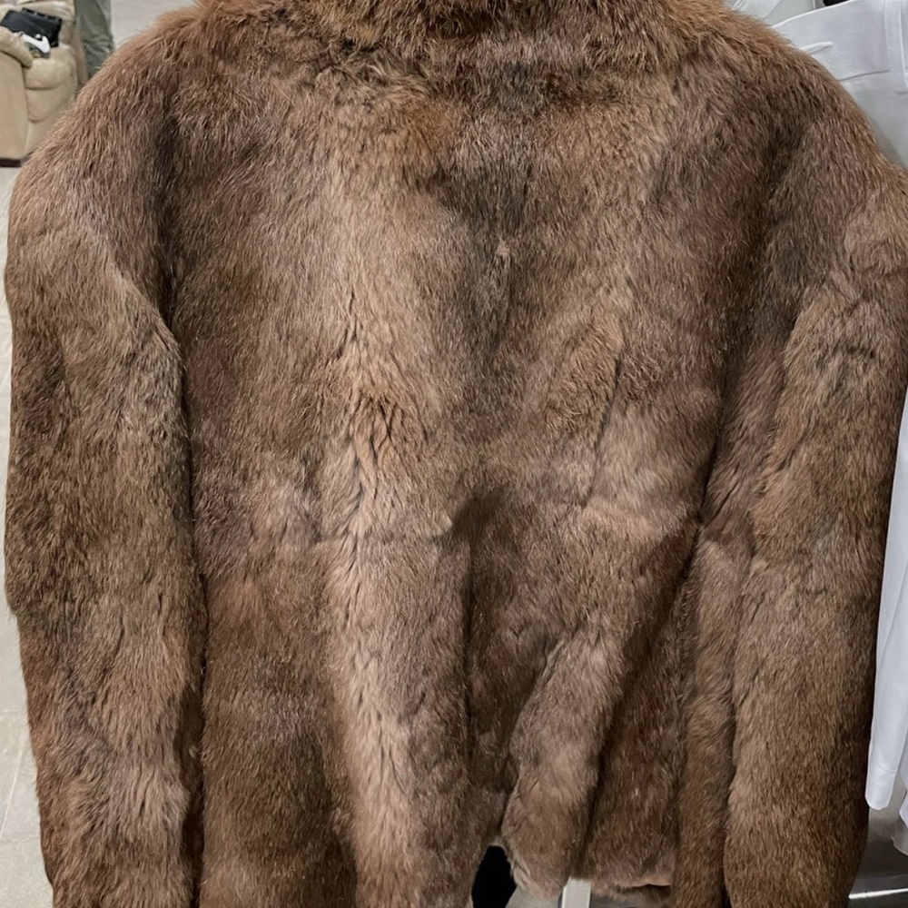 Luxurious Brown Rabbit Fur Jacket - Picture 5 of 6